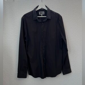 Express Men's Fitted Brown Dress Shirt L